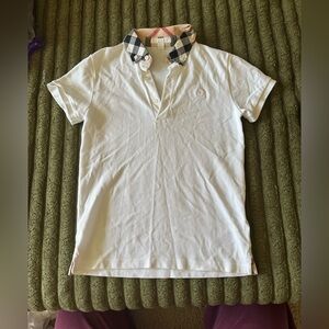 Burberry Check Collar Cotton Polo Shirt
